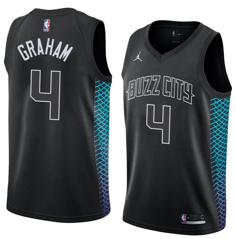 Men's Charlotte Hornets #4 Devonte' Graham Black NBA City Edition Stitched Jersey